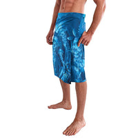 Blue Gradient Polynesia Jellyfish Lavalava Plumeria Polynesian Tattoo Glowing Vibes