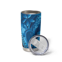 Blue Gradient Polynesia Jellyfish Tumbler Cup Plumeria Polynesian Tattoo Glowing Vibes