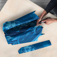 Blue Gradient Polynesia Jellyfish Umbrella Plumeria Polynesian Tattoo Glowing Vibes