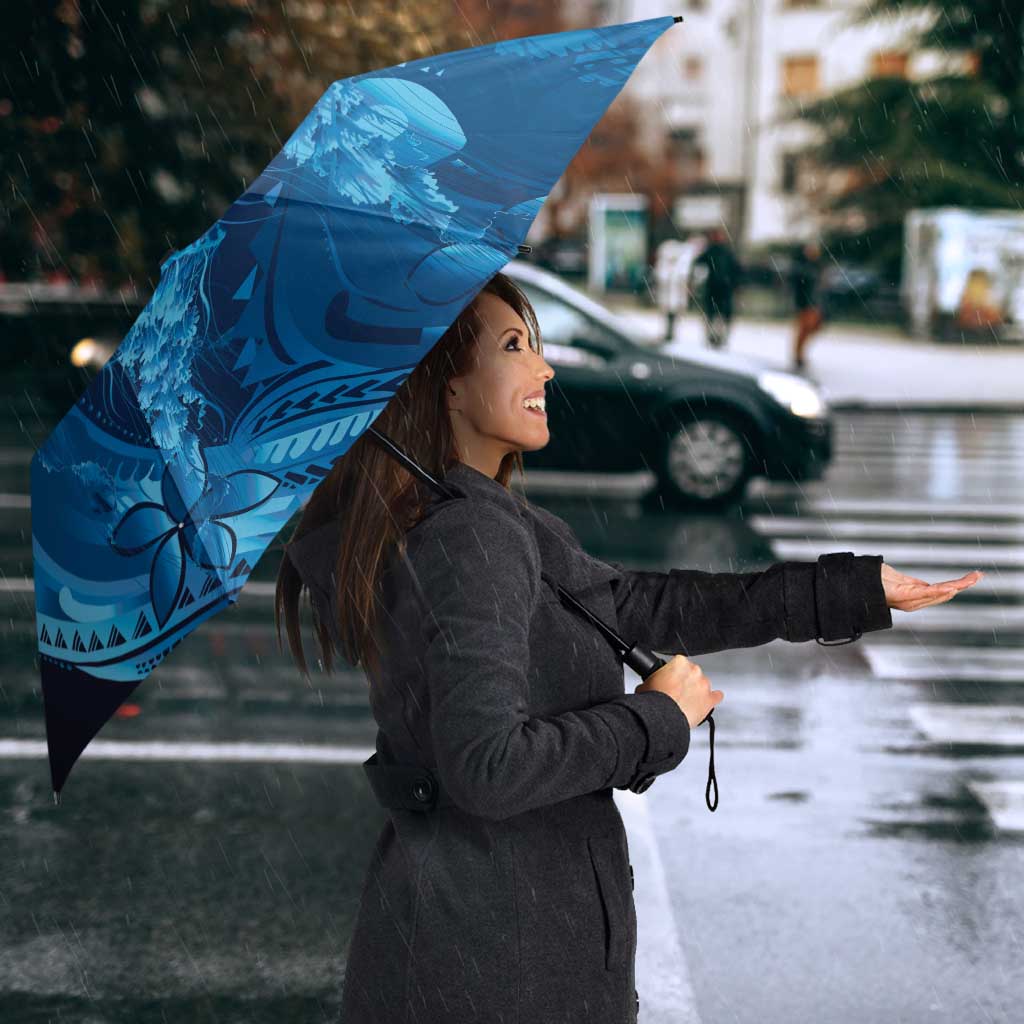 Blue Gradient Polynesia Jellyfish Umbrella Plumeria Polynesian Tattoo Glowing Vibes
