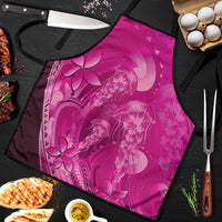 Pink Gradient Polynesia Jellyfish Apron Plumeria Polynesian Tattoo Glowing Vibes