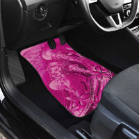 Pink Gradient Polynesia Jellyfish Car Mats Plumeria Polynesian Tattoo Glowing Vibes