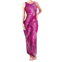 Pink Gradient Polynesia Jellyfish Family Matching Tank Maxi Dress and Hawaiian Shirt Plumeria Polynesian Tattoo Glowing Vibes