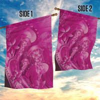 Pink Gradient Polynesia Jellyfish Garden Flag Plumeria Polynesian Tattoo Glowing Vibes LT14 - Polynesian Pride