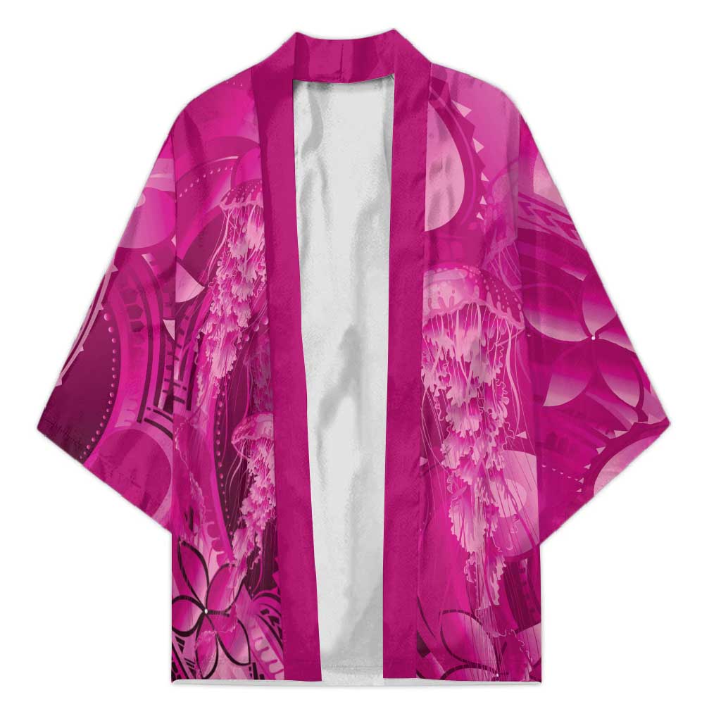 Pink Gradient Polynesia Jellyfish Kimono Plumeria Polynesian Tattoo Glowing Vibes