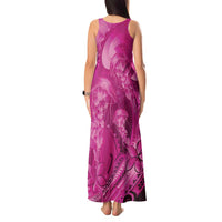 Pink Gradient Polynesia Jellyfish Tank Maxi Dress Plumeria Polynesian Tattoo Glowing Vibes
