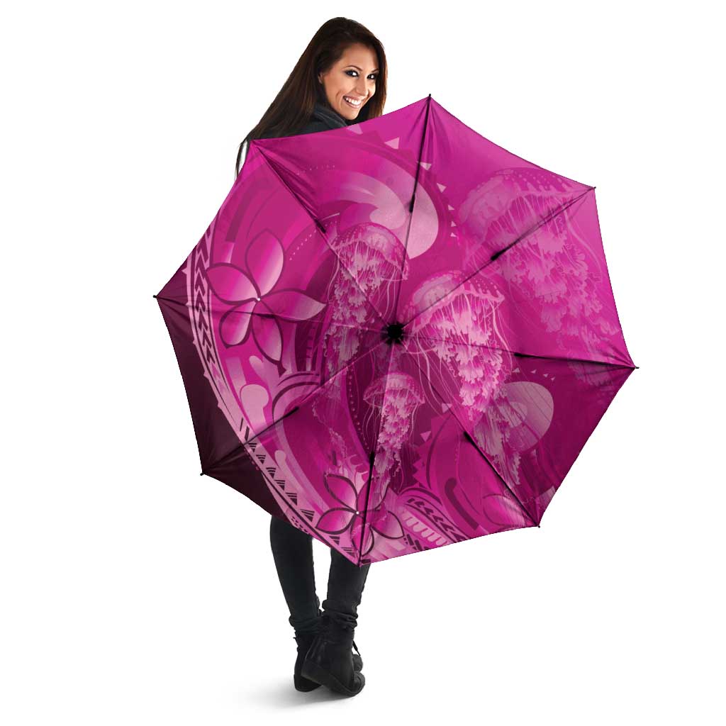 Pink Gradient Polynesia Jellyfish Umbrella Plumeria Polynesian Tattoo Glowing Vibes