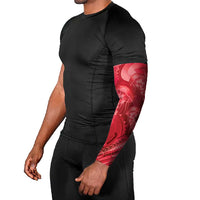 Red Gradient Polynesia Jellyfish Arm Sleeves Plumeria Polynesian Tattoo Glowing Vibes