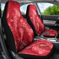 Red Gradient Polynesia Jellyfish Car Seat Cover Plumeria Polynesian Tattoo Glowing Vibes