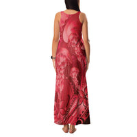 Red Gradient Polynesia Jellyfish Family Matching Tank Maxi Dress and Hawaiian Shirt Plumeria Polynesian Tattoo Glowing Vibes