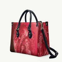 Red Gradient Polynesia Jellyfish Leather Bag Plumeria Polynesian Tattoo Glowing Vibes