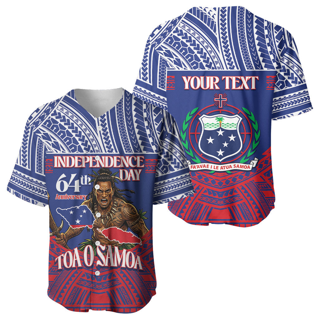Personalised Samoa Independence Day Baseball Jersey 64th Anniversary Toa O Samoa LT14 - Polynesian Pride