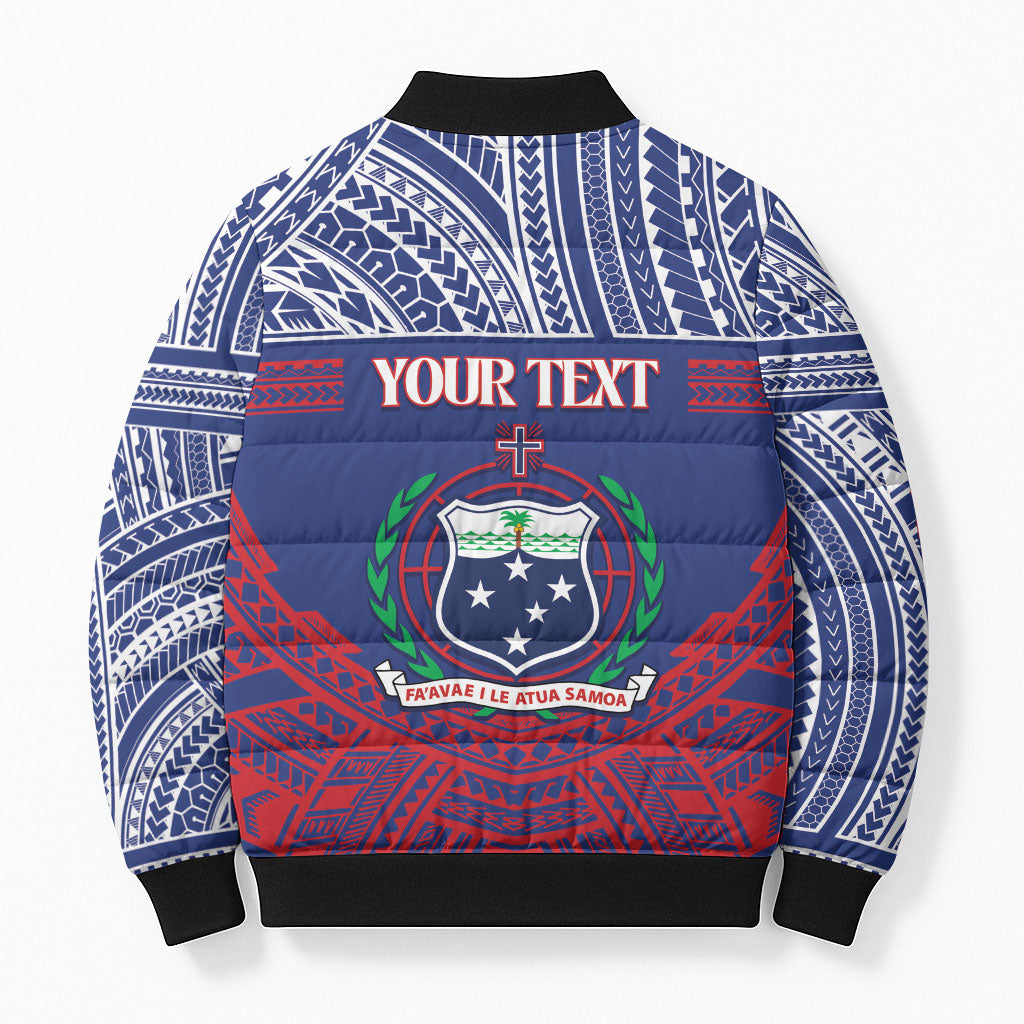 Personalised Samoa Independence Day Bomber Puffer Jacket 64th Anniversary Toa O Samoa