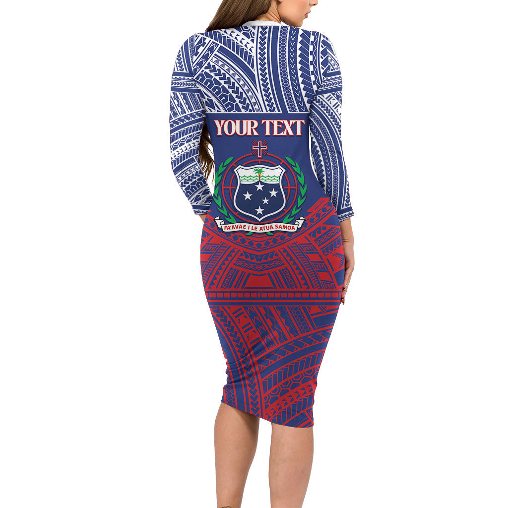 Personalised Samoa Independence Day Family Matching Long Sleeve Bodycon Dress and Hawaiian Shirt 64th Anniversary Toa O Samoa LT14 - Polynesian Pride