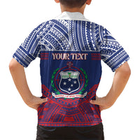 Personalised Samoa Independence Day Family Matching Off The Shoulder Long Sleeve Dress and Hawaiian Shirt 64th Anniversary Toa O Samoa LT14 - Polynesian Pride