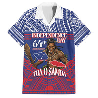 Personalised Samoa Independence Day Family Matching Tank Maxi Dress and Hawaiian Shirt 64th Anniversary Toa O Samoa LT14 Dad's Shirt - Short Sleeve Blue - Polynesian Pride
