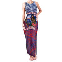 Personalised Samoa Independence Day Family Matching Tank Maxi Dress and Hawaiian Shirt 64th Anniversary Toa O Samoa LT14 Mom's Dress Blue - Polynesian Pride