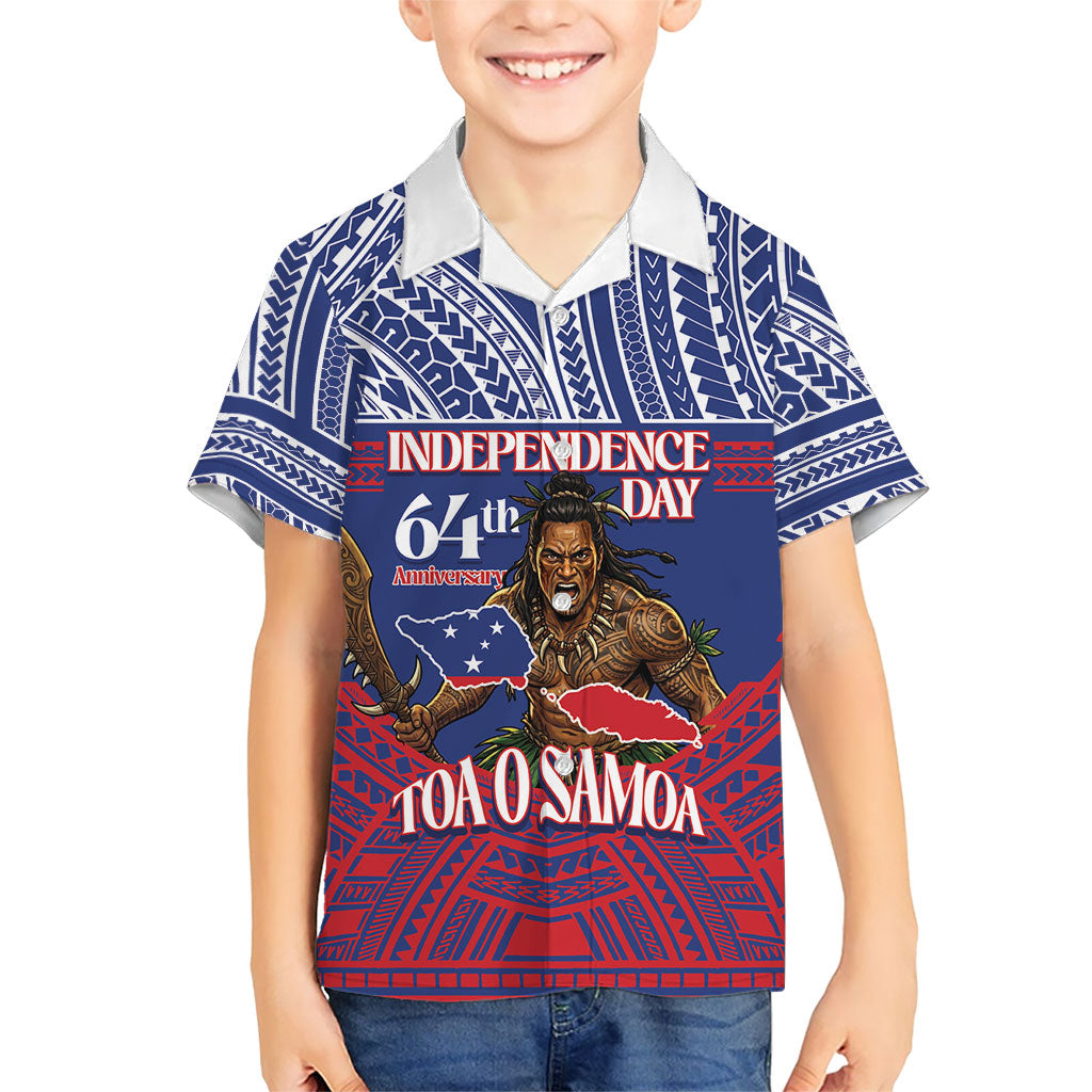 Personalised Samoa Independence Day Kid Hawaiian Shirt 64th Anniversary Toa O Samoa