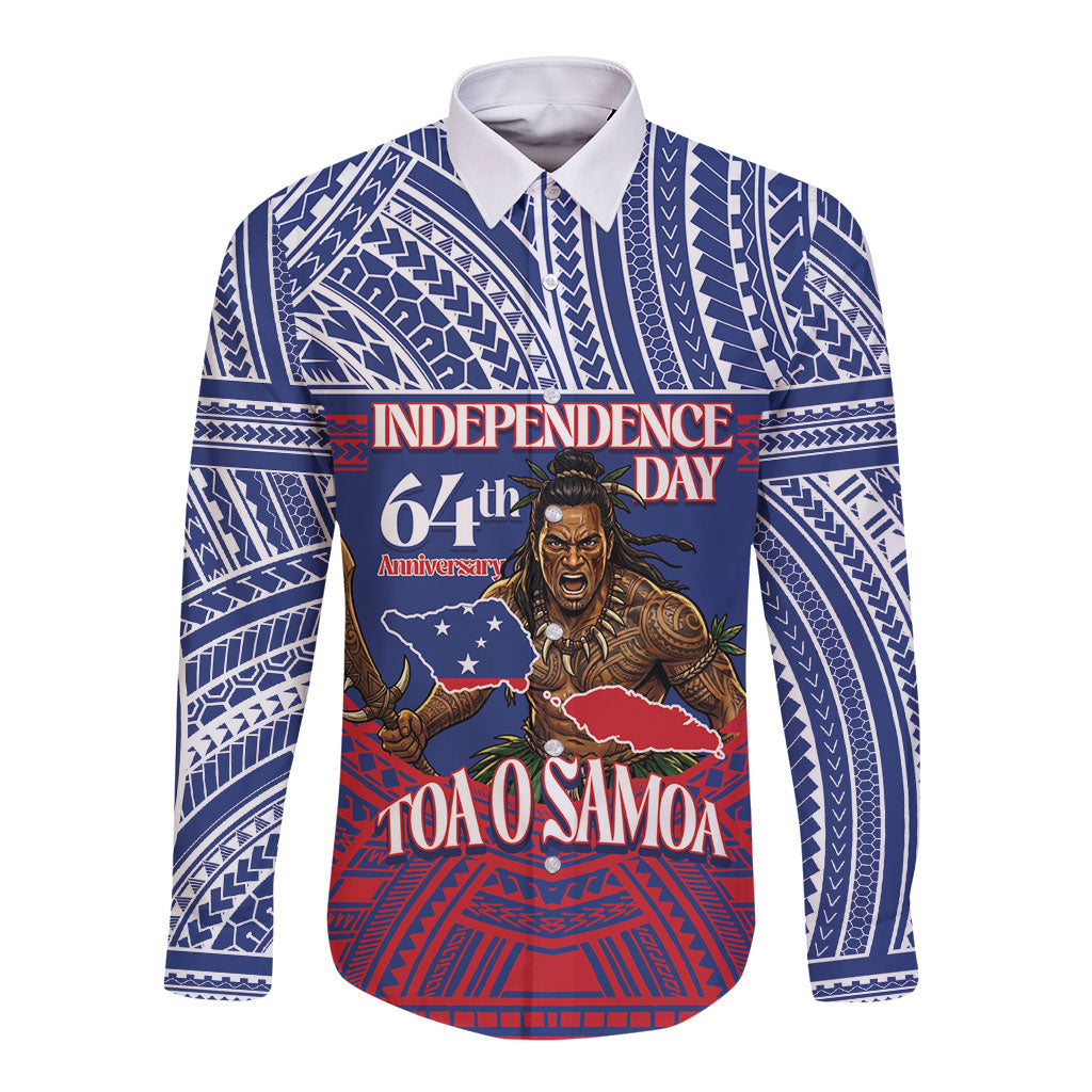 Personalised Samoa Independence Day Long Sleeve Button Shirt 64th Anniversary Toa O Samoa