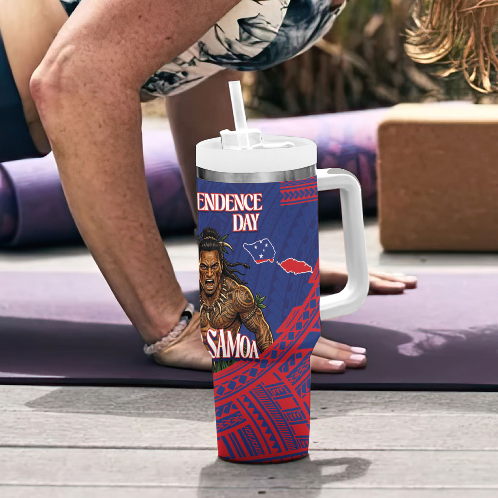 Samoa Independence Day Tumbler With Handle 64th Anniversary Toa O Samoa