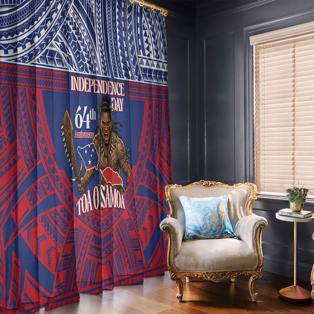Samoa Independence Day Window Curtain 64th Anniversary Toa O Samoa LT14 - Polynesian Pride