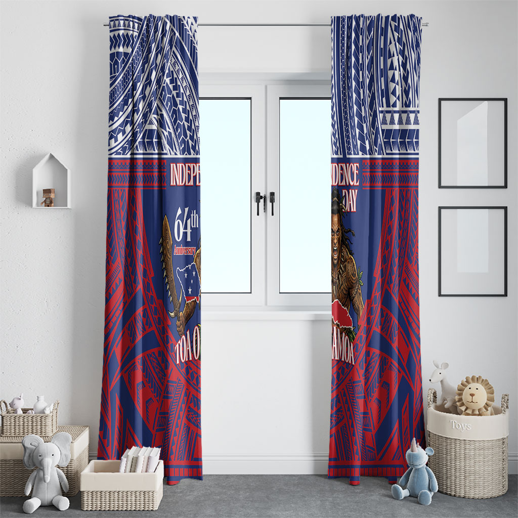 Samoa Independence Day Window Curtain 64th Anniversary Toa O Samoa LT14 - Polynesian Pride