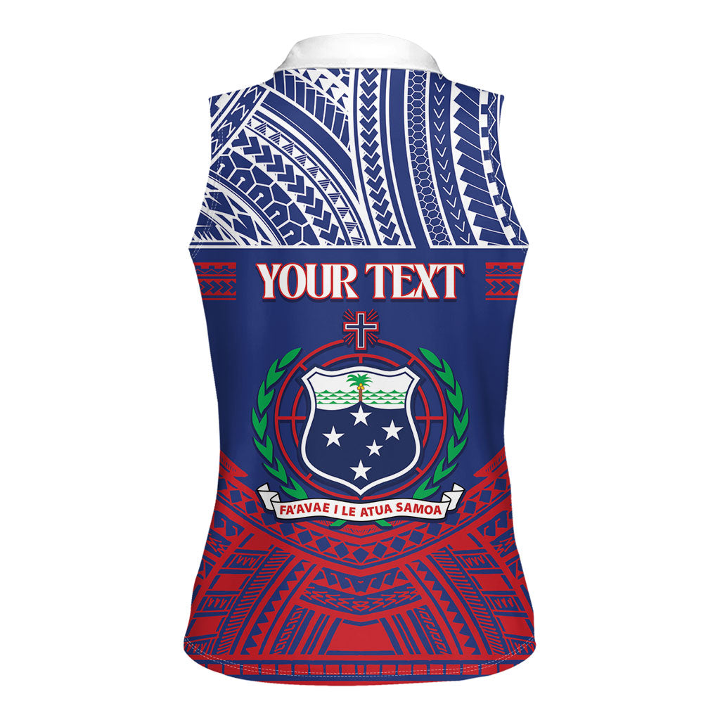Personalised Samoa Independence Day Women Sleeveless Polo Shirt 64th Anniversary Toa O Samoa