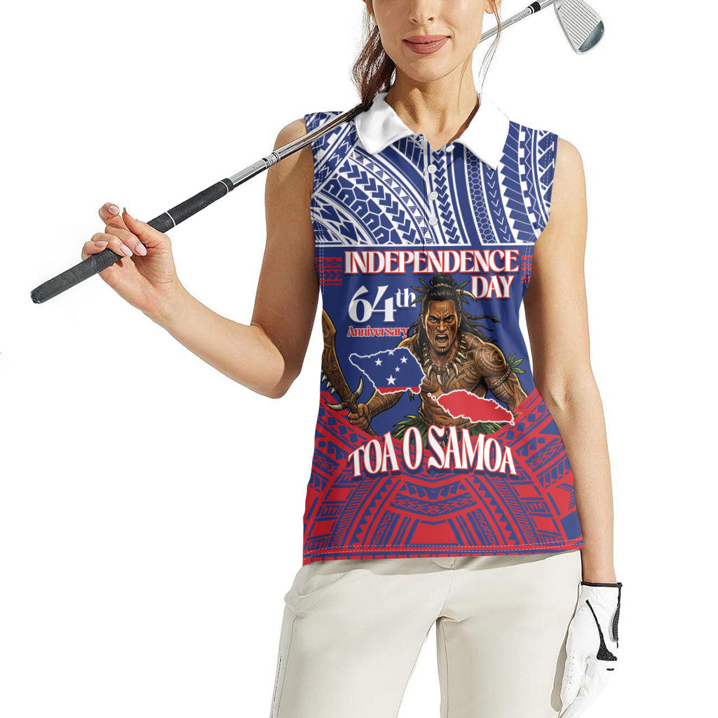Personalised Samoa Independence Day Women Sleeveless Polo Shirt 64th Anniversary Toa O Samoa