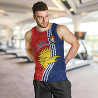 Personalised Kiribati Independence Day Men Tank Top Happy 44th Anniversary Hibiscus Polynesian LT14 - Polynesian Pride