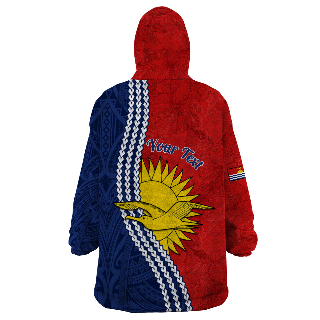 Personalised Kiribati Independence Day Wearable Blanket Hoodie Happy 44th Anniversary Hibiscus Polynesian LT14 - Polynesian Pride