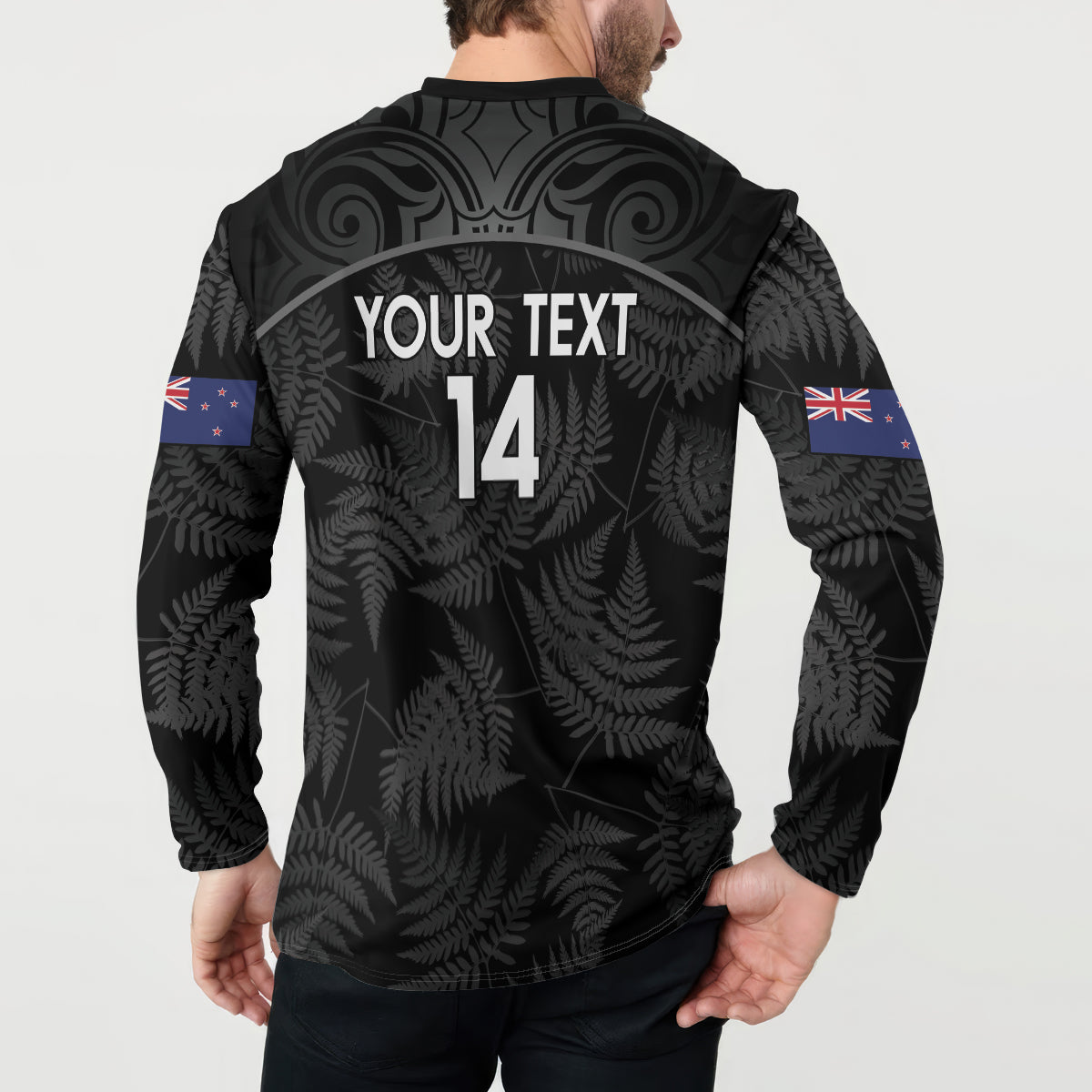 Custom New Zealand Silver Fern Football Button Sweatshirt Summer 2024 Olympic Go Aotearoa LT14 - Polynesian Pride