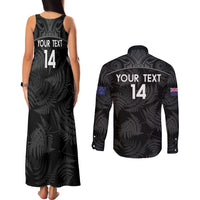 Custom New Zealand Silver Fern Football Couples Matching Tank Maxi Dress and Long Sleeve Button Shirt Summer 2024 Olympic Go Aotearoa LT14 - Polynesian Pride