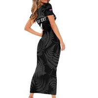 Custom New Zealand Silver Fern Football Family Matching Short Sleeve Bodycon Dress and Hawaiian Shirt Summer 2024 Olympic Go Aotearoa LT14 - Polynesian Pride