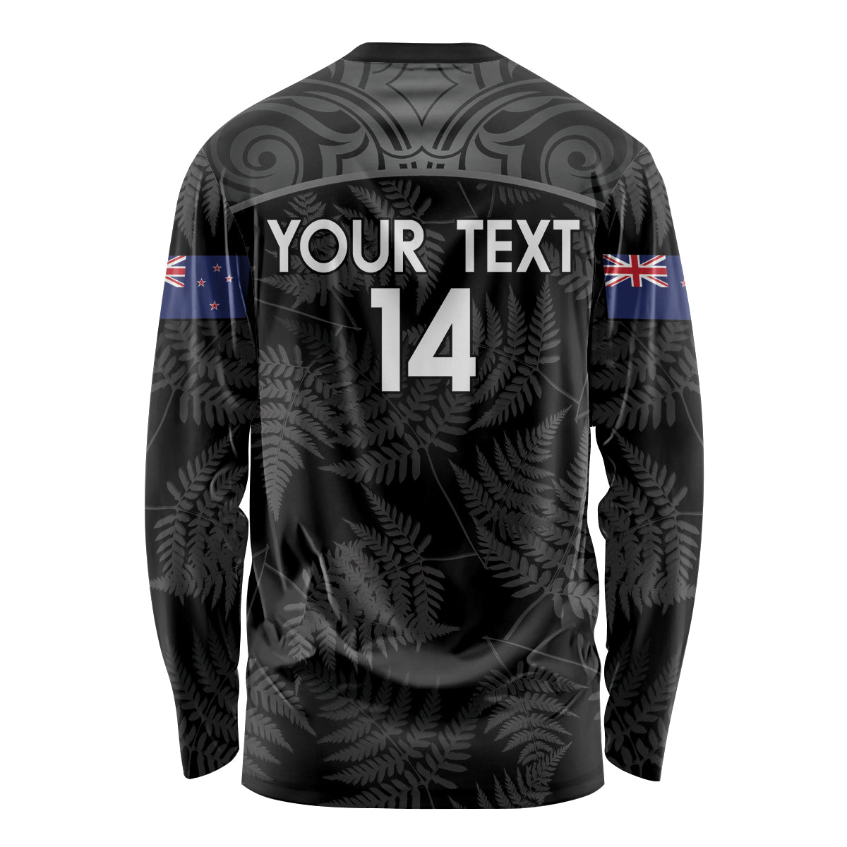 Custom New Zealand Silver Fern Football Long Sleeve Shirt Summer 2024 Olympic Go Aotearoa