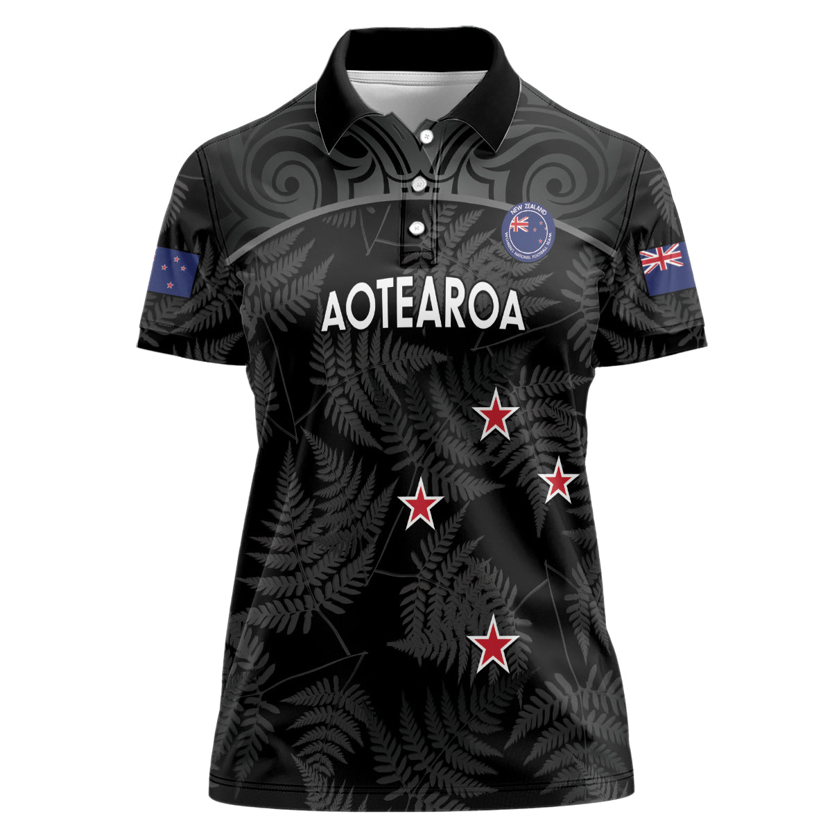 Custom New Zealand Silver Fern Football Women Polo Shirt Summer 2024 Olympic Go Aotearoa