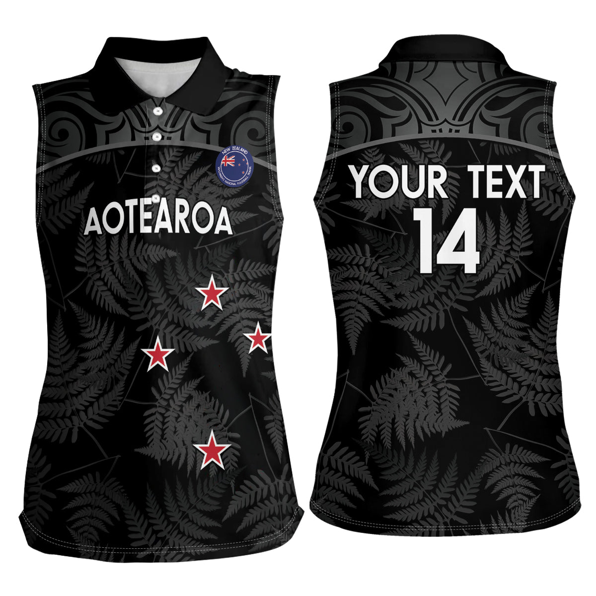 Custom New Zealand Silver Fern Football Women Sleeveless Polo Shirt Summer 2024 Olympic Go Aotearoa LT14 - Polynesian Pride