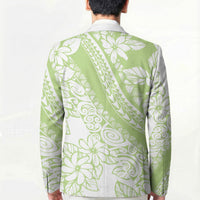 Polynesian Tiare Flower Sage Green Pastel Blazer
