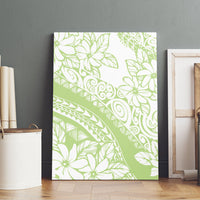 Polynesian Tiare Flower Sage Green Pastel Canvas Wall Art