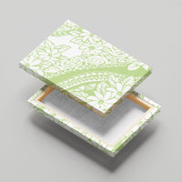 Polynesian Tiare Flower Sage Green Pastel Canvas Wall Art