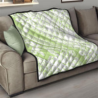 Polynesian Tiare Flower Sage Green Pastel Quilt