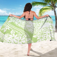 Polynesian Tiare Flower Sage Green Pastel Sarong