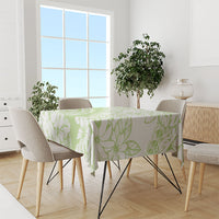Polynesian Tiare Flower Sage Green Pastel Tablecloth