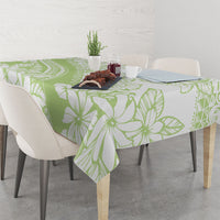 Polynesian Tiare Flower Sage Green Pastel Tablecloth