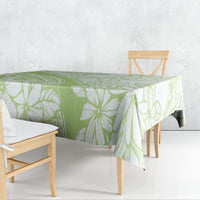 Polynesian Tiare Flower Sage Green Pastel Tablecloth