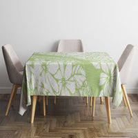 Polynesian Tiare Flower Sage Green Pastel Tablecloth