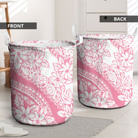 Polynesian Tiare Flower Pink Pastel Vibes Laundry Basket