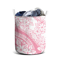 Polynesian Tiare Flower Pink Pastel Vibes Laundry Basket