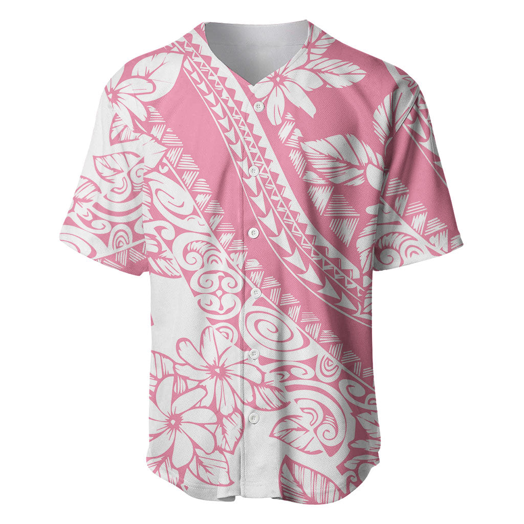 Polynesian Tiare Flower Pink Pastel Vibes Baseball Jersey