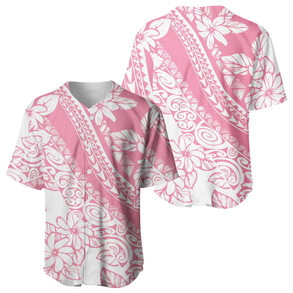 Polynesian Tiare Flower Pink Pastel Vibes Baseball Jersey