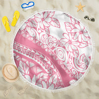Polynesian Tiare Flower Pink Pastel Vibes Beach Blanket